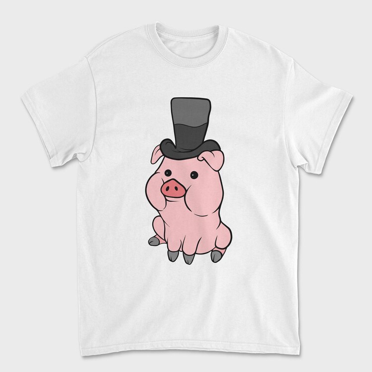 Cute Pig Hat, Унисекс Мъжка Тениска