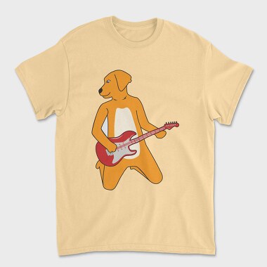 Dog Playing Guitar 11, Unisex Men's T-Shirt