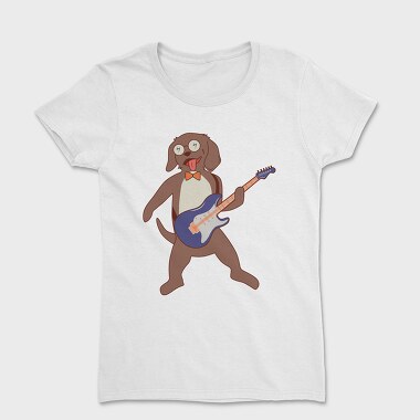 Dog Playing Guitar 2, Women's T-Shirt