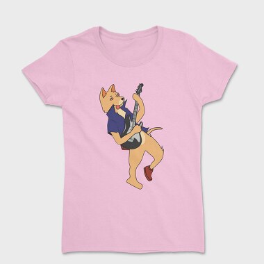 Dog Playing Guitar 3, Women's T-Shirt