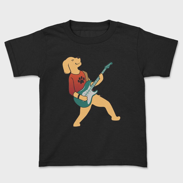 Dog Playing Guitar 4, Детска Тениска