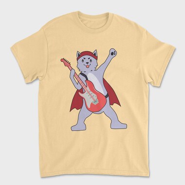 Dog Playing Guitar 5, Unisex Men's T-Shirt