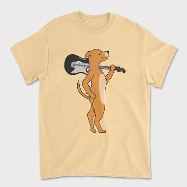 Dog Playing Guitar 6, Unisex Men's T-Shirt