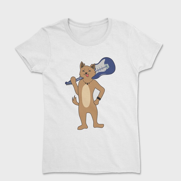 Dog Playing Guitar 8, Women's T-Shirt