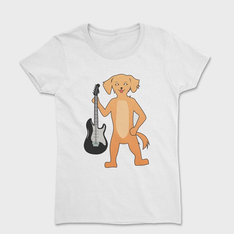 Dog Playing Guitar 9, Women's T-Shirt