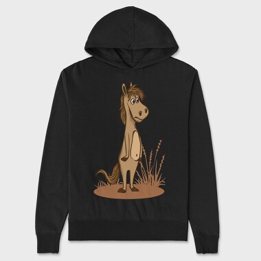 Horse Cartoon, Unisex Men's Hoodie