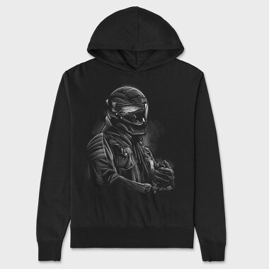 Helmet Rider Monochrome Portrait, Унисекс Мъжко Суичър