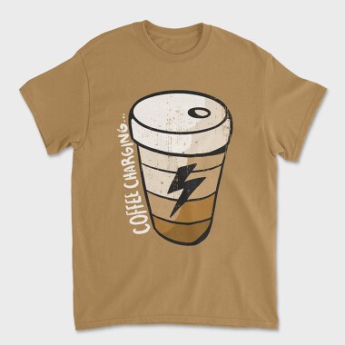 Coffee Charging, Unisex Men's T-Shirt