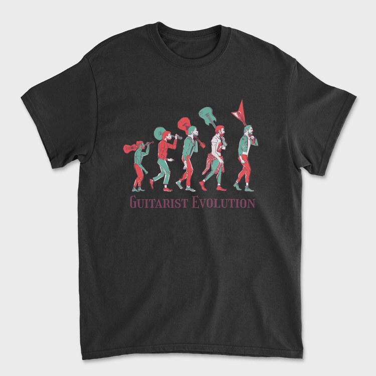 Guitarist Evolution, Unisex Men's T-Shirt