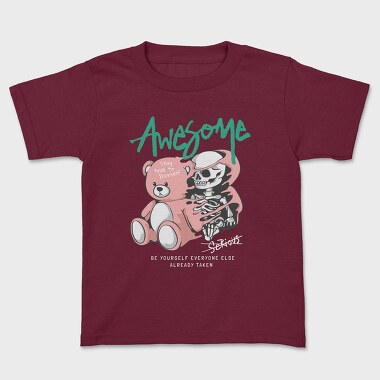 Awesome Skeleton Teddy, Kids' T-Shirt