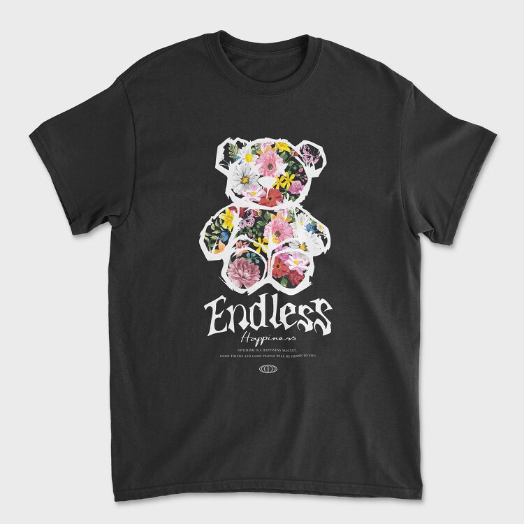 Endless Happiness Teddy Bear, Unisex Men's T-Shirt