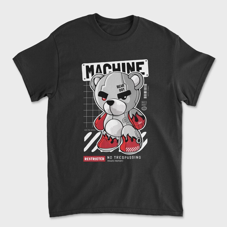 Machine Teddy Bear, Унисекс Мъжка Тениска