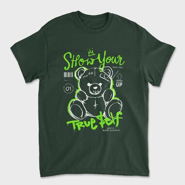 Show Your True Self Teddy Bear, Унисекс Мъжка Тениска