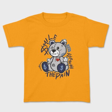 Smile Through the Pain Teddy Bear, Kids' T-Shirt