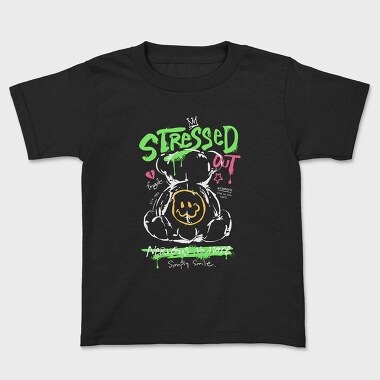 Stressed Out Teddy Bear, Kids' T-Shirt