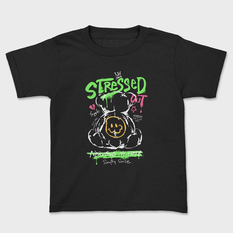 Stressed Out Teddy Bear, Kids' T-Shirt