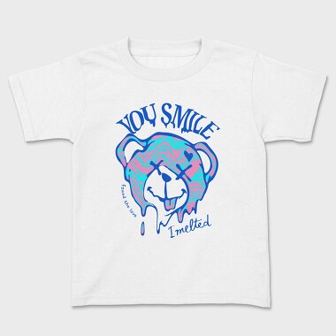 You Smile I Melted Teddy, Kids' T-Shirt