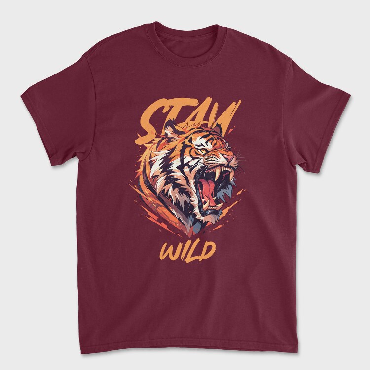 Stay Wild Tiger, Унисекс Мъжка Тениска