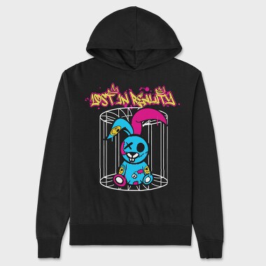 Unisex Men's Hoodie, Lost in Reality Teddy