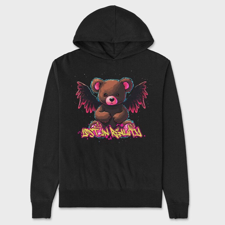 Lost Inn Reality Teddy Bear, Unisex Men's Hoodie