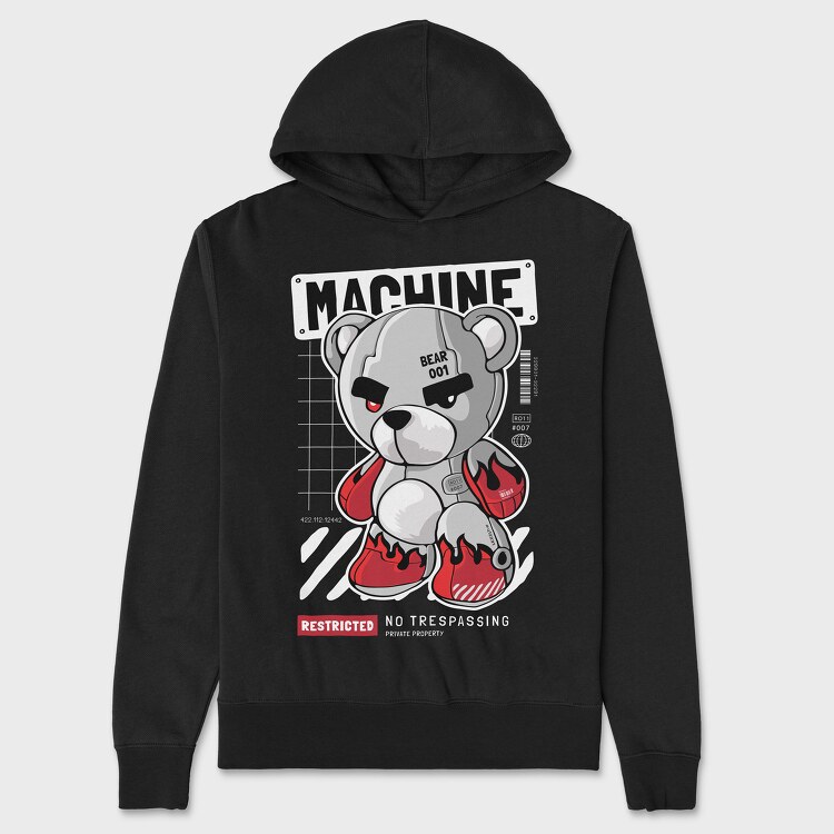 Machine Teddy Bear, Унисекс Мъжко Суичър