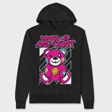 Unisex Men's Hoodie, Wake Up and Fight Teddy