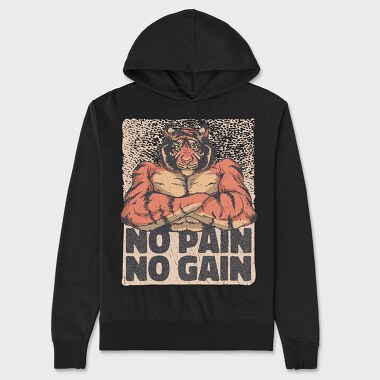 Unisex Men's Hoodie, Muscular Tiger