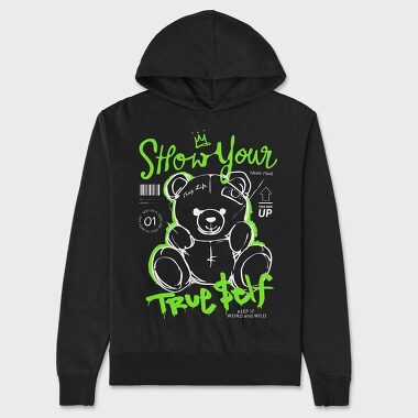 Show Your True Self Teddy Bear, Унисекс Мъжко Суичър