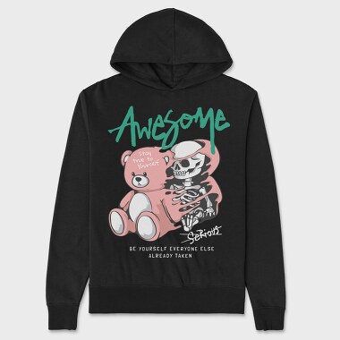 Awesome Skeleton Teddy, Unisex Men's Hoodie