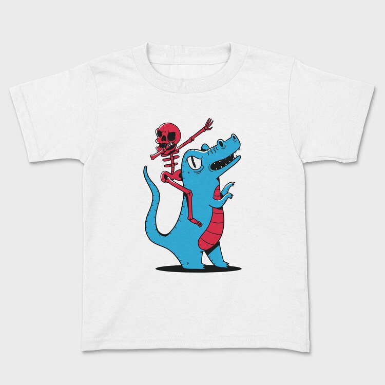 Skeleton Dab Ridinf Trex, Kids' T-Shirt