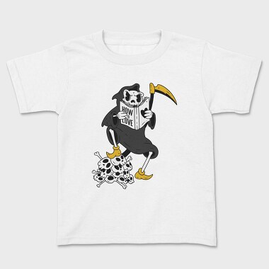 Grim Reaper Reading, Kids' T-Shirt