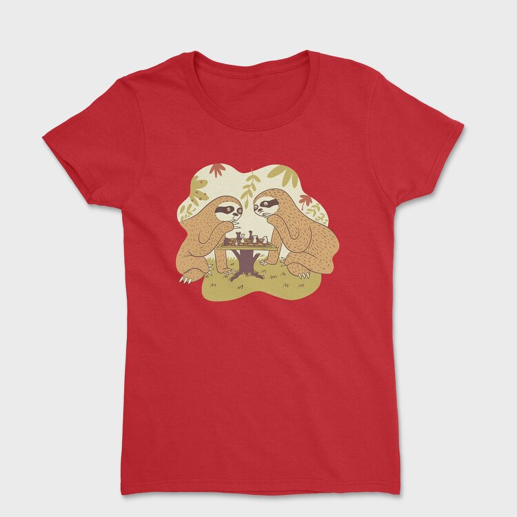 Sloths Chess, Women's T-Shirt