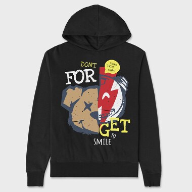Dont Forget to Smile Teddy Bear, Unisex Men's Hoodie