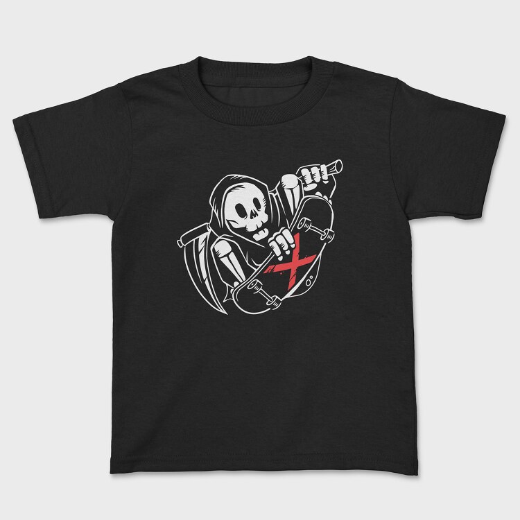 Grim Reaper Skate, Kids' T-Shirt