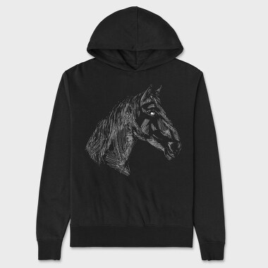 Horse Hand Draw, Unisex Men's Hoodie