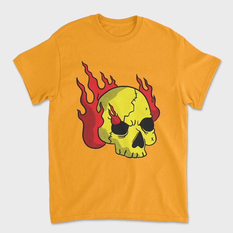 Burning Skull, Unisex Men's T-Shirt