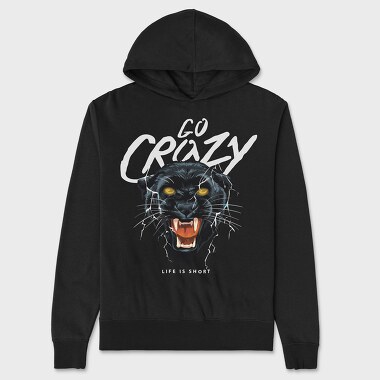 Go Crazy Black Panther, Unisex Men's Hoodie