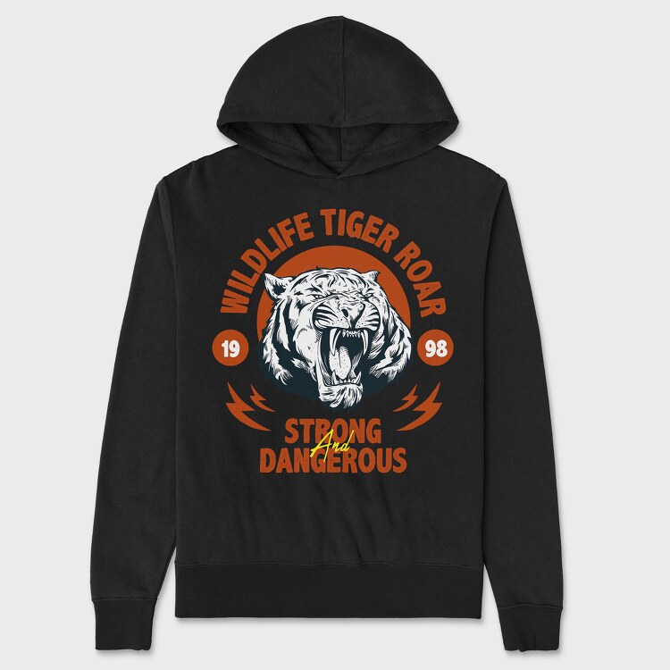 Wildlife Tiger Roar, Unisex Men's Hoodie