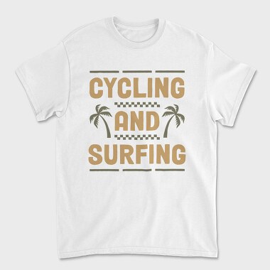 Cycling and Surfing, Unisex Men's T-Shirt
