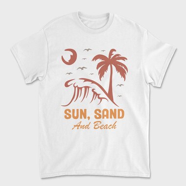 Sun Sand and Beach, Unisex Men's T-Shirt