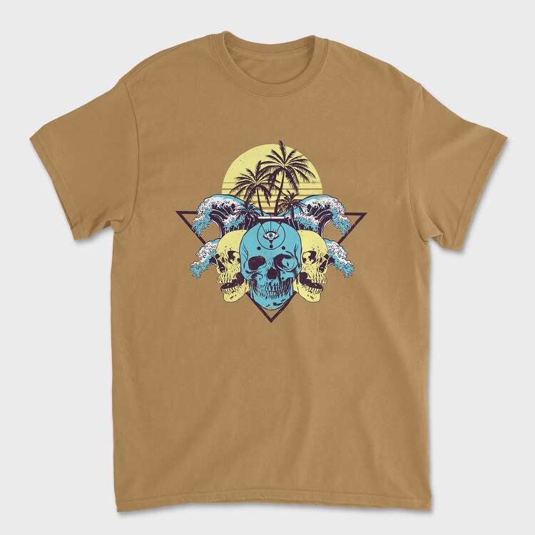Skulls Palms Triangle, Унисекс Мъжка Тениска