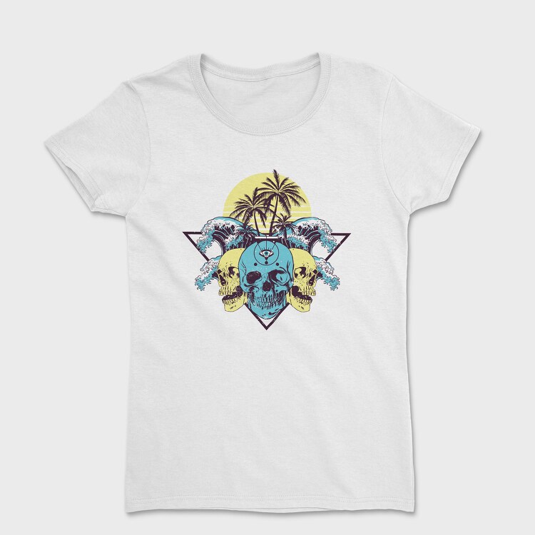 Skulls Palms Triangle, Women's T-Shirt