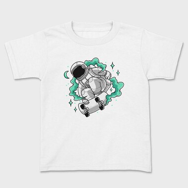 Astronaut Skate Green, Kids' T-Shirt