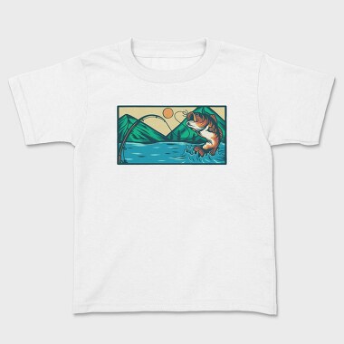 Kids' T-Shirt, Bass Fishing 6