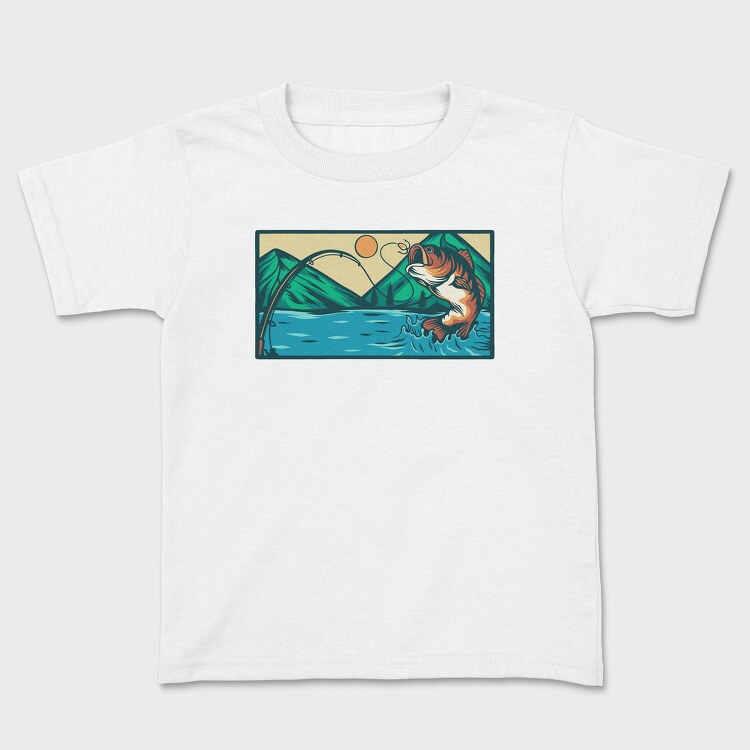 Bass Fishing Illustration 5, Детска Тениска