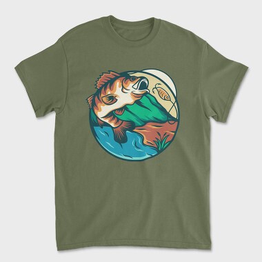 Bass Fishing Illustration 7, Unisex Men's T-Shirt