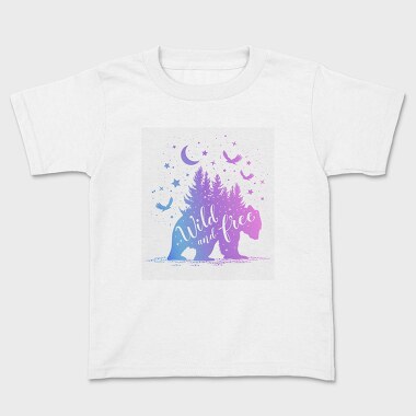 Bear Wild and Free, Kids' T-Shirt
