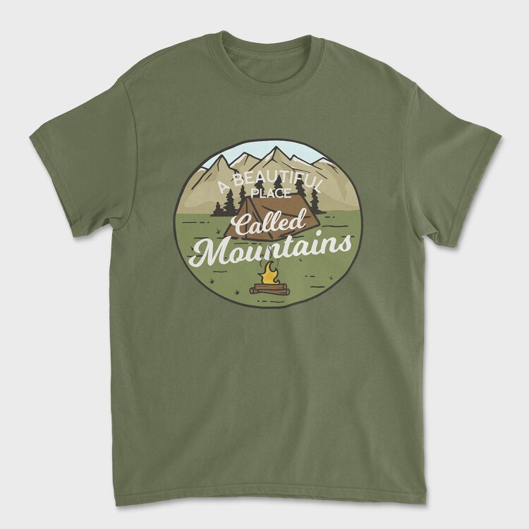 Beautiful Place Called Mountains, Unisex Men's T-Shirt