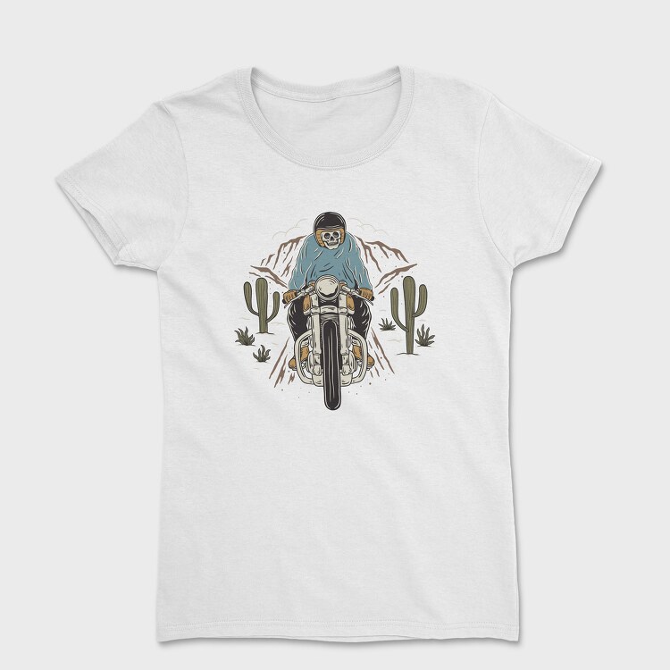 Biker Skeleton Cactus, Women's T-Shirt