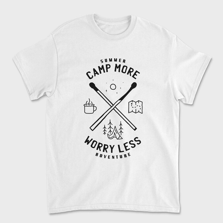 Camp More Worry Less, Унисекс Мъжка Тениска